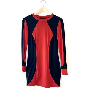 “Gucci” Ponte Colorblock Long Sleeve Dress Size S